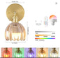 Vintage Glazen Wandlamp – RGB Oplaadbaar & Bedradingvrij