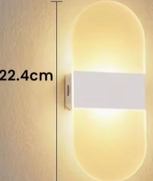 Draadloze LED Wandlamp – USB Oplaadbaar & Touch Sensor, Modern Nachtlampje