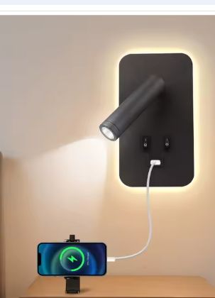 Nachtkastje Wandlamp met USB-poort – 3-in-1 LED Leeslamp & Wandverlichting