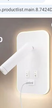 Nachtkastje Wandlamp met USB-poort – 3-in-1 LED Leeslamp & Wandverlichting