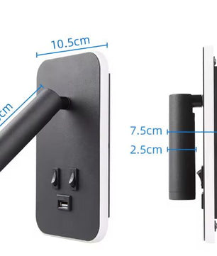 Nachtkastje Wandlamp met USB-poort – 3-in-1 LED Leeslamp & Wandverlichting