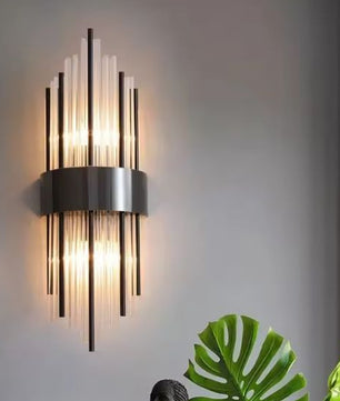 Nordic Luxe Kristallen Wandlamp – Roestvrij Staal & LED, Modern Design