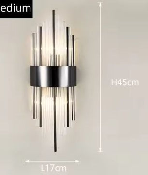 Nordic Luxe Kristallen Wandlamp – Roestvrij Staal & LED, Modern Design