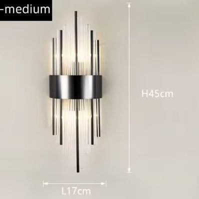 Nordic Luxe Kristallen Wandlamp – Roestvrij Staal & LED, Modern Design