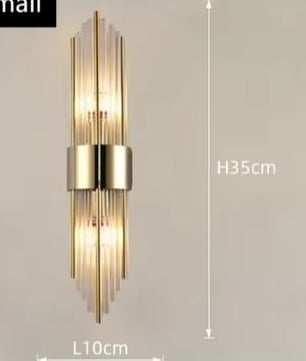 Nordic Luxe Kristallen Wandlamp – Roestvrij Staal & LED, Modern Design