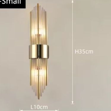 Nordic Luxe Kristallen Wandlamp – Roestvrij Staal & LED, Modern Design