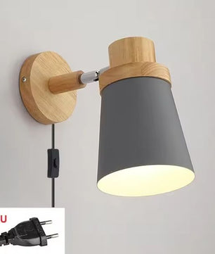 Moderne LED Wandlamp – IJzer & Hout, E27 Macaron Design