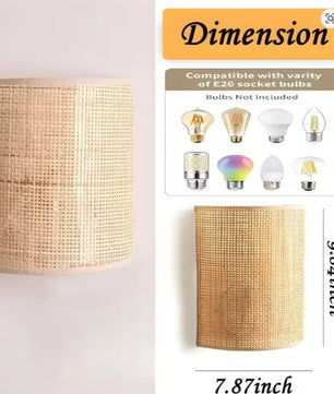 Boho Wandlamp – Handgeweven Henneptouw, Retro & Natuurlijk Design, E27