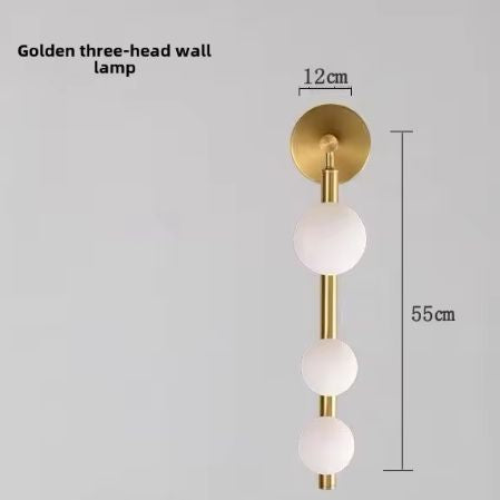 Wandlamp met Glazen Bol – Modern Wit & Goud/Zwart, LED Geschikt