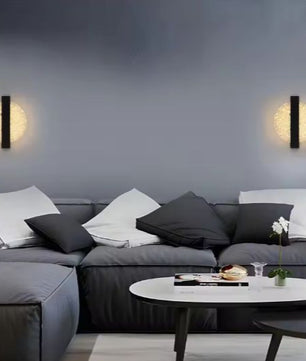 Moderne LED Wandlamp – Rond Zwart Design met Zilverfolie, 3500K Warm Licht