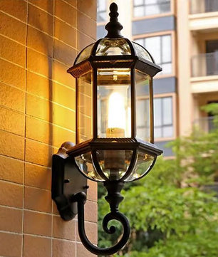 Antieke Retro Wandlamp – Vintage Metaal & Glas, E27 Buitenlamp