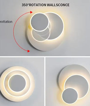 Moderne LED Wandlamp – 15W, 3-in-1 Eclipse Design, 350° Draaibaar