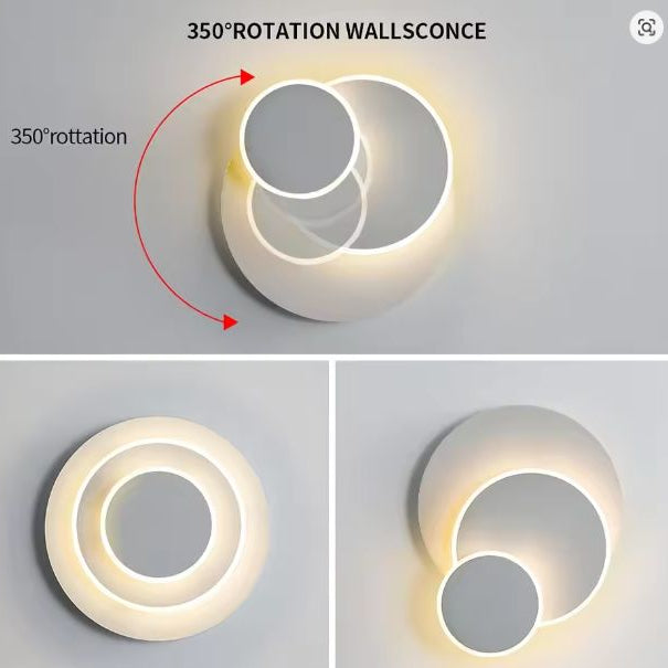 Moderne LED Wandlamp – 15W, 3-in-1 Eclipse Design, 350° Draaibaar