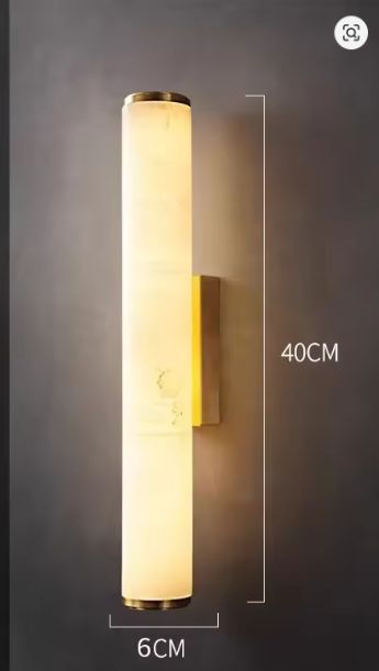Luxe Marmeren Wandlamp – Minimalistisch Design met Massief Koper