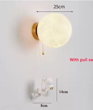 Astronaut Wandlamp – Creatieve Maanlamp voor Kinderkamer & Slaapkamer