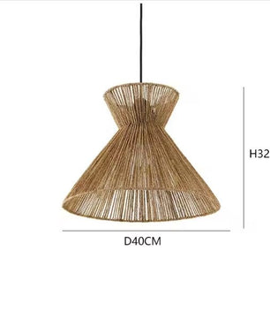 Retro Handgeweven Rotan Hanglamp – Japanse Wabi-Sabi Stijl, Natuurlijk & Sfeervol