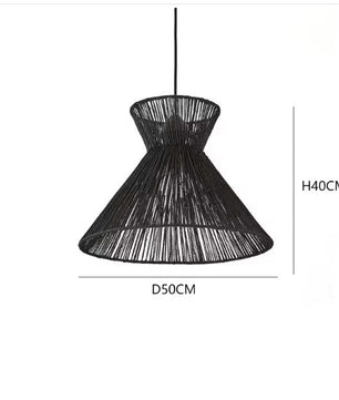 Retro Handgeweven Rotan Hanglamp – Japanse Wabi-Sabi Stijl, Natuurlijk & Sfeervol
