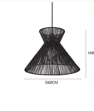 Retro Handgeweven Rotan Hanglamp – Japanse Wabi-Sabi Stijl, Natuurlijk & Sfeervol