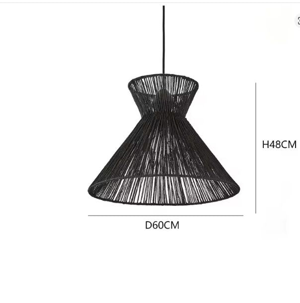 Retro Handgeweven Rotan Hanglamp – Japanse Wabi-Sabi Stijl, Natuurlijk & Sfeervol