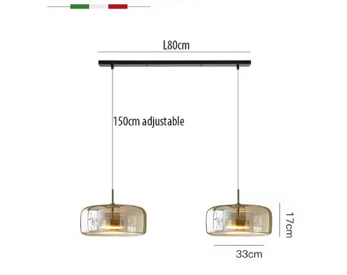 Luxe Glazen Kroonluchter – Designer Hanglamp met Verstelbaar Koord
