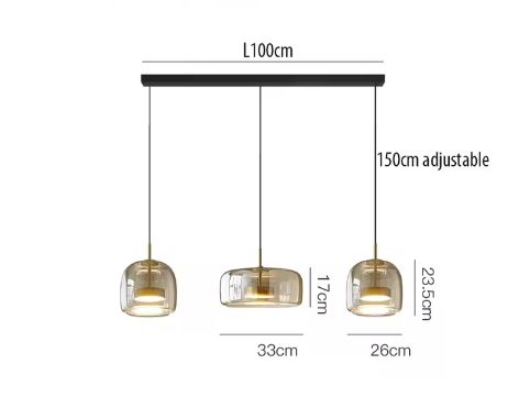 Luxe Glazen Kroonluchter – Designer Hanglamp met Verstelbaar Koord