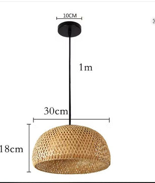 Handgemaakte Bamboe Hanglamp – Chinese Gevlochten Plafondlamp, Natuurlijk en Sfeervol