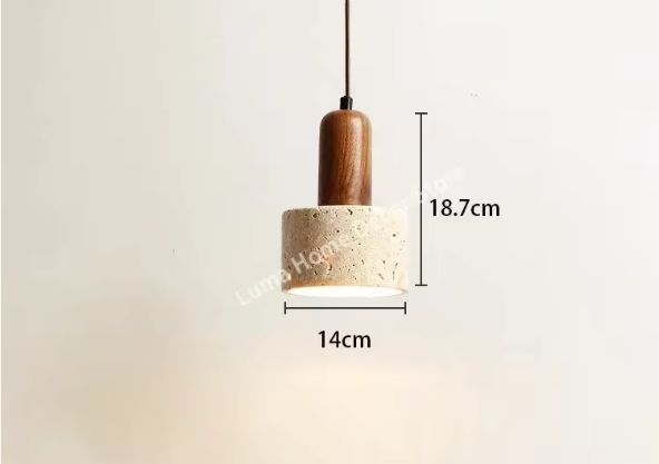 Travertijn Steen Hanglamp – Moderne LED Plafondlamp, Dimbaar & Sfeervol