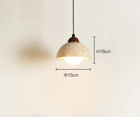 Travertijn Steen Hanglamp – Moderne LED Plafondlamp, Dimbaar & Sfeervol