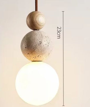 Travertijn Steen Hanglamp – Moderne LED Plafondlamp, Dimbaar & Sfeervol