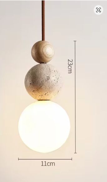 Travertijn Steen Hanglamp – Moderne LED Plafondlamp, Dimbaar & Sfeervol