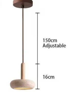 Travertijn Steen Hanglamp – Moderne LED Plafondlamp, Dimbaar & Sfeervol