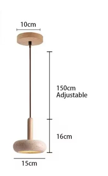 Travertijn Steen Hanglamp – Moderne LED Plafondlamp, Dimbaar & Sfeervol
