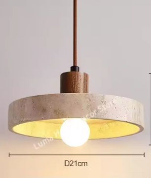 Travertijn Steen Hanglamp – Moderne LED Plafondlamp, Dimbaar & Sfeervol