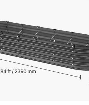 Verhoogde Metalen Tuinbak – Gegalvaniseerde Ovale Plantenbak met Open Bodem & Versteviging, 240×60×56 cm