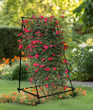 Metalen Tuinklimrek met Nylon Net – A-Frame Groente- en Plantensteun, 105×105×176 cm