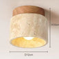 Japanse Stijl LED Plafondlamp – Steen & Hout, Modern Rond Design