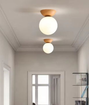 Moderne LED Plafondlamp – Glas & IJzer, Nordic/Japans Stijl voor Woonkamer, Slaapkamer & Gang