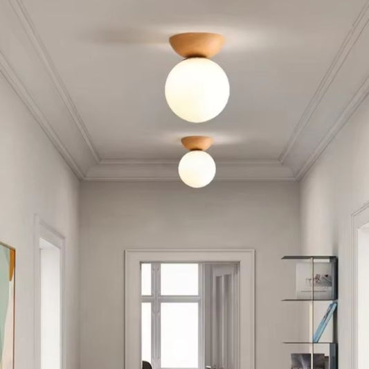 Moderne LED Plafondlamp – Glas & IJzer, Nordic/Japans Stijl voor Woonkamer, Slaapkamer & Gang