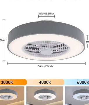 Plafondventilator met LED-verlichting – Rond Design, Stil & Energiezuinig