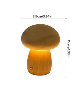 Houten Paddenstoel Nachtlampje – Touch Dimbaar & Oplaadbaar LED Licht