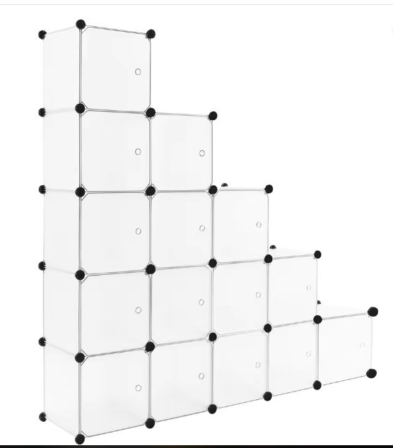 Modulaire Schoenenkast met 15 Kubussen – Wit Opbergsysteem