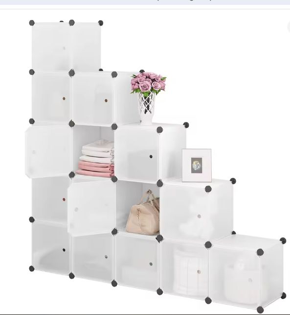 Modulaire Schoenenkast met 15 Kubussen – Wit Opbergsysteem