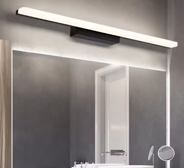 LED Spiegel Licht – Moderne Badkamer Wandlamp, Roestvrij Staal, 40–110 cm, Zwart