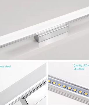 LED Spiegel Licht – Moderne Badkamer Wandlamp, Roestvrij Staal, 40–110 cm, Zwart