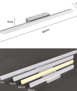 LED Spiegel Licht – Moderne Badkamer Wandlamp, Roestvrij Staal, 40–110 cm, Zwart