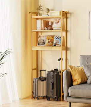 Bamboe Badkamer Opbergrek voor Toilet – 3-Laags Verstelbare Planken met Haken, Ruimtebesparend en Duurzaam