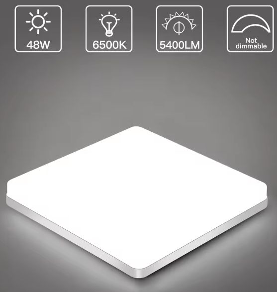 48W Vierkante LED Plafondlamp – 5400LM IP44 Badkamerverlichting