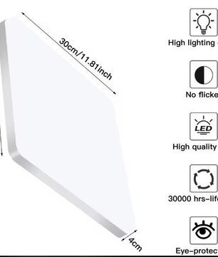 48W Vierkante LED Plafondlamp – 5400LM IP44 Badkamerverlichting