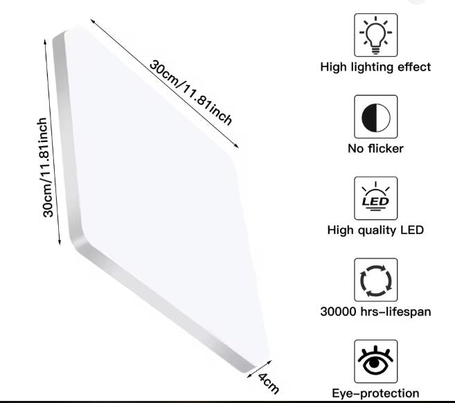 48W Vierkante LED Plafondlamp – 5400LM IP44 Badkamerverlichting