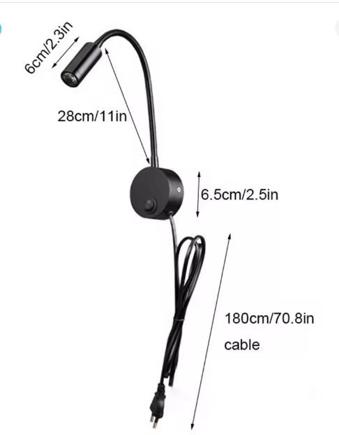 Plug Bedrade Zwanenhals LED Wandlamp 3W – Flexibel Lezen en Slaapkamerlicht